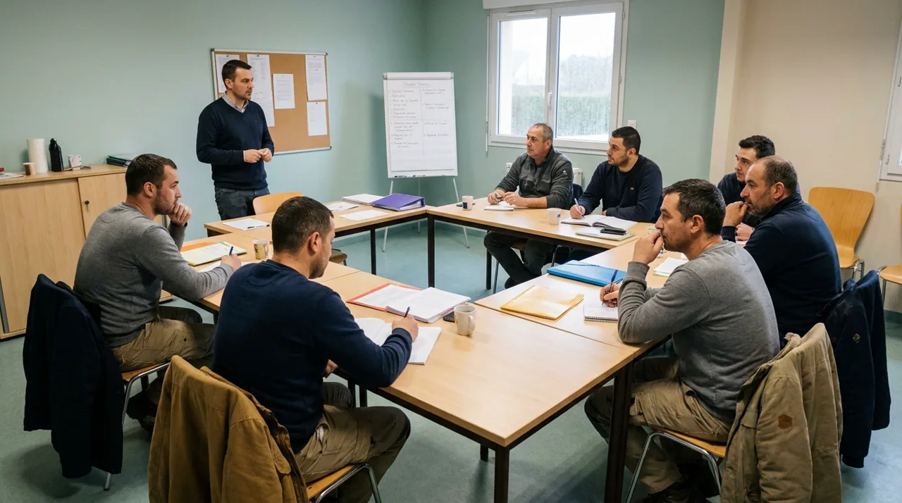 Questionnaire de satisfaction de formation rempli par un stagiaire en fin de session
